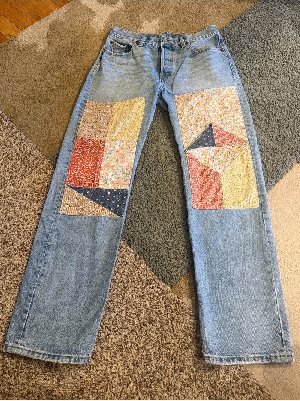 Levi's 501 150th Anniversary 90s Patchwork Jeans Road Tripping | Size 27 x 32 - Picture 4 of 12